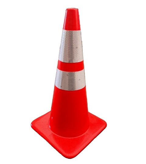 28" Traffic Cone W/ Reflective Stripes