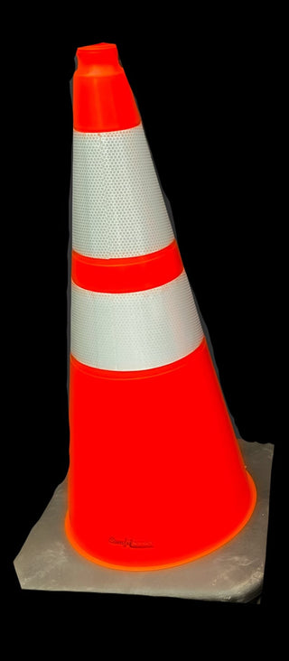 28" Traffic Cone W/ Reflective Stripes